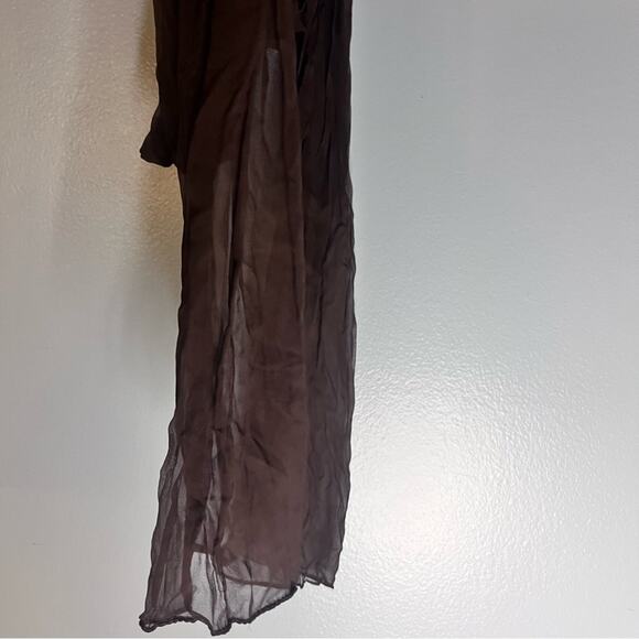 Vtg 60s Silk Chiffon Gold Metallic Brocade Regency Glam Dress Sz S Old Hollywood - Picture 6 of 8